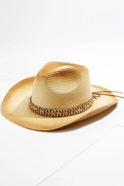 Chevron Band Straw Western Hat