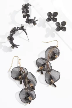Chiffon Rubber Multi Earring Set