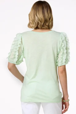 Chiffon Ruffled Sleeve Top