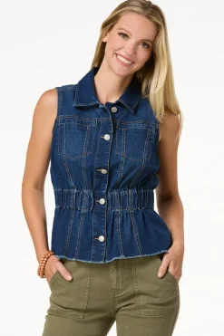 Cinched Denim Vest