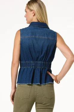 Cinched Denim Vest