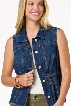 Cinched Denim Vest