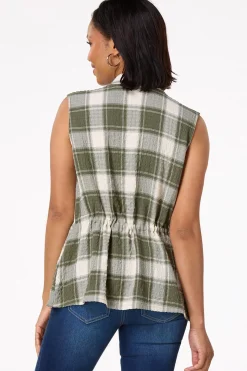 Cinched Plaid Vest