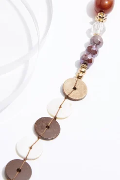 Circle Wood Beads Long Necklace Set