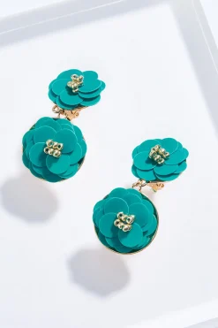 Clip- On Floral Petal Tiered Earrings