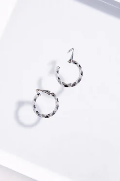 Clip- On Textured Hoop Earrings