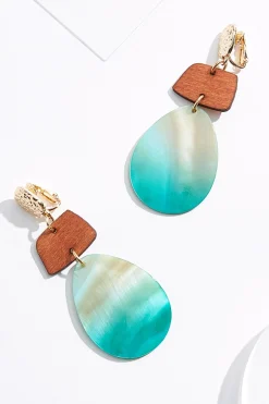 Clip- On Tiered Shell Tear Earrings