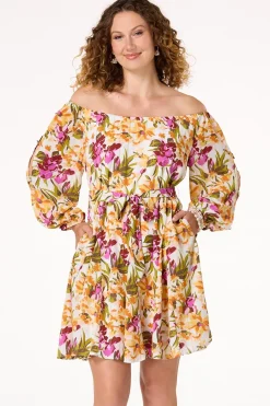 Cold Shoulder Floral Dress