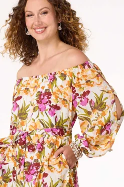 Cold Shoulder Floral Dress