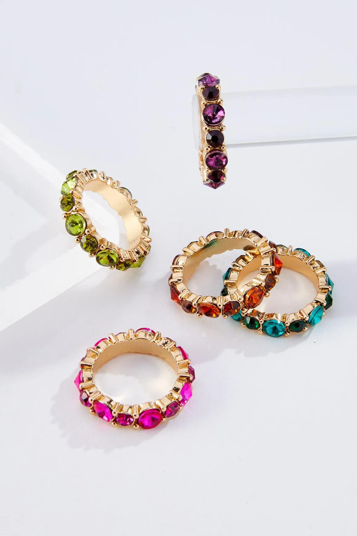 Color Stone Ring Set