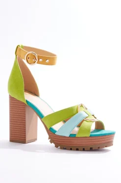 Colorblock Platform Sandals