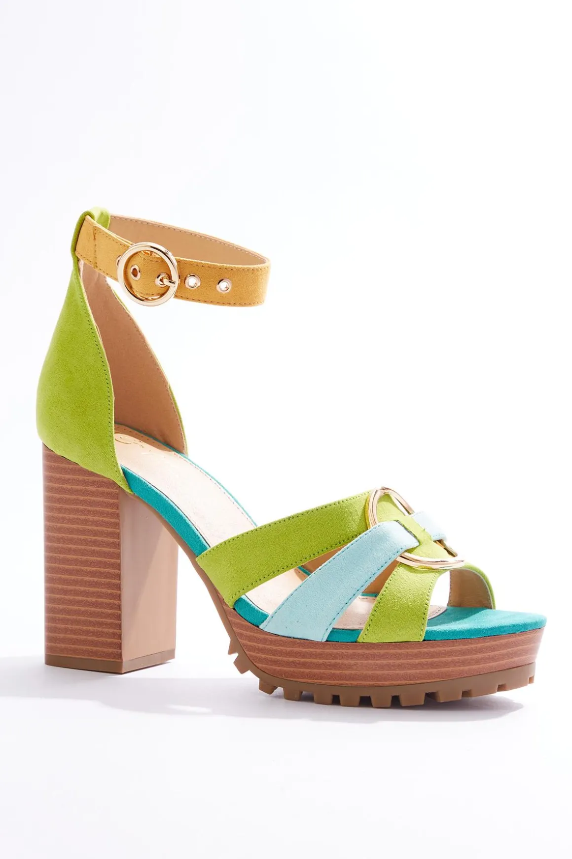 Colorblock Platform Sandals