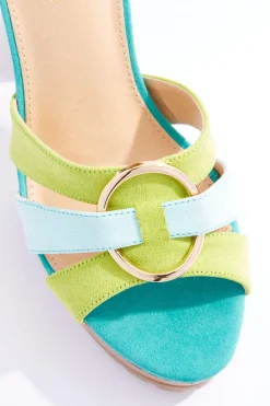 Colorblock Platform Sandals