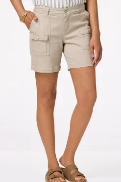 Colored Denim Cargo Shorts
