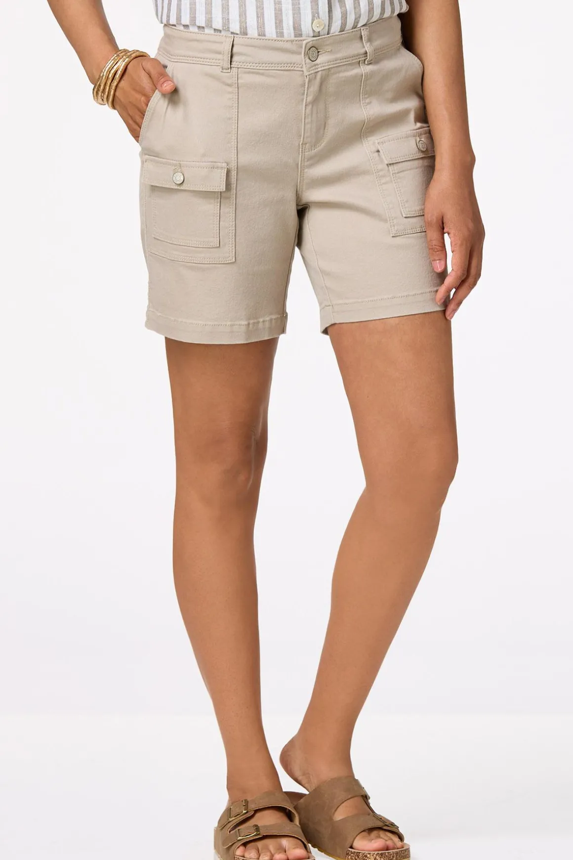 Colored Denim Cargo Shorts