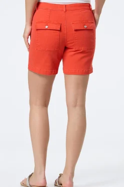 Colored Denim Cargo Shorts