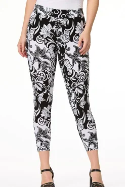 Contrast Floral Capri Leggings