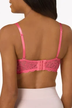 Coral Pink Lace Convertible Bra Set