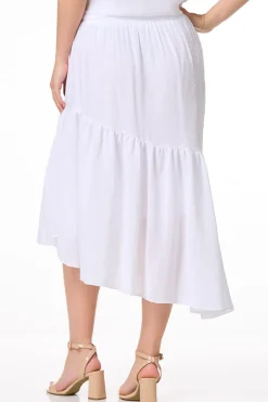 Crepe Asymmetrical Midi Skirt