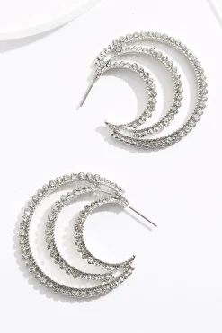Crescent Moon Hoop Earrings