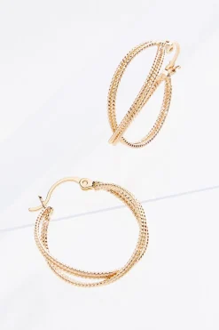 Criss Cross Gold Hoop Earrings