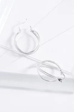 Criss Cross Metal Hoop Earrings
