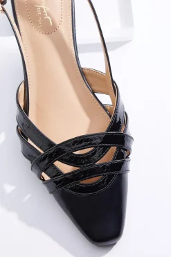 Croc Cutout Slingback Flats