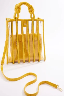 Croc Trim Lucite Tote Set