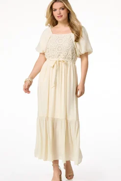 Crochet Bodice Maxi Dress