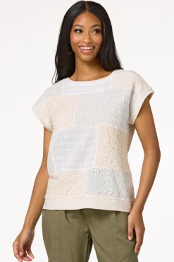Crochet Embroidered Patchwork Top