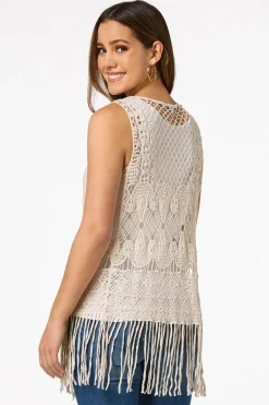 Crochet Fringe Trim Vest