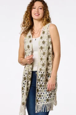 Crochet Medallion Fringe Vest