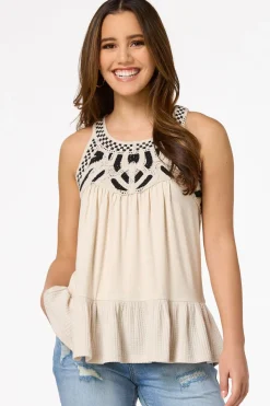 Crochet Ruffled Hem Tank