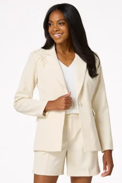 Crochet Trim Blazer