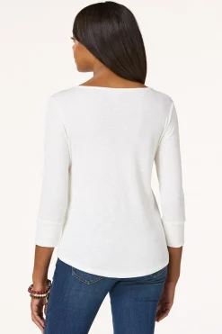 Crochet V- Neck Henley
