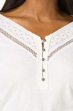 Crochet V- Neck Henley
