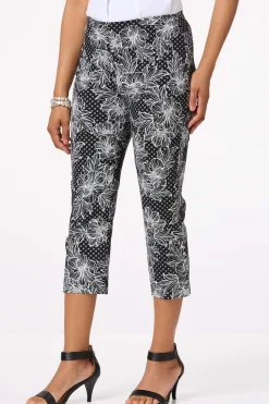 Cropped Contrast Floral Pants
