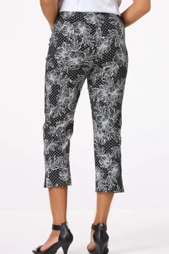 Cropped Contrast Floral Pants