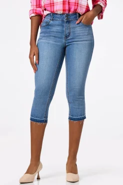 Cropped Curvy Raw Edge Jeans