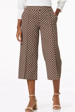 Cropped Dotted Wide Leg Pants