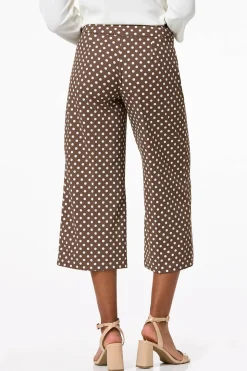 Cropped Dotted Wide Leg Pants