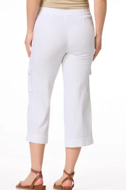 Cropped Linen Cargo Pants