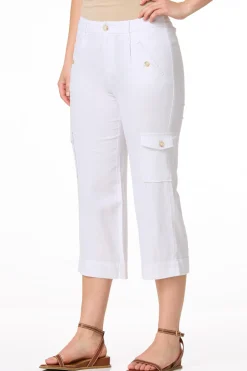 Cropped Linen Cargo Pants