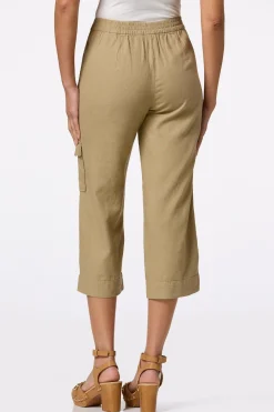 Cropped Linen Cargo Pants