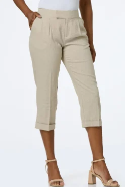 Cropped Natural Linen Pants