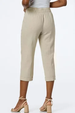 Cropped Natural Linen Pants
