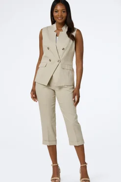 Cropped Natural Linen Pants