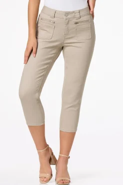 Cropped Patch Pocket Jeans