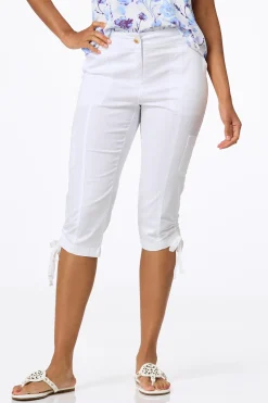Cropped Ruched Hem Utility Pants