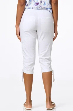 Cropped Ruched Hem Utility Pants